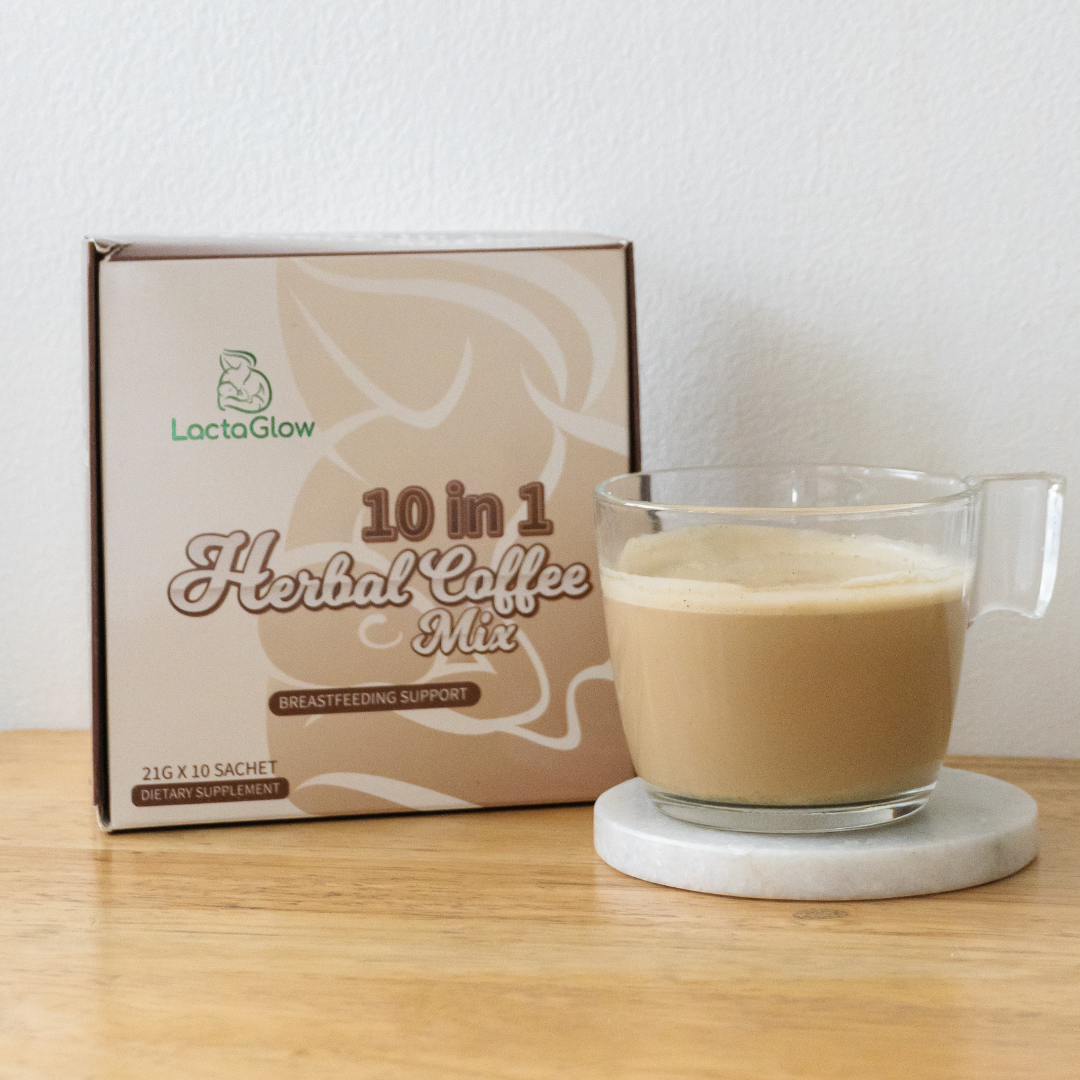 LactaGlow Lactation Coffee for Breastfeeding Moms - 1 box (10 sachet)