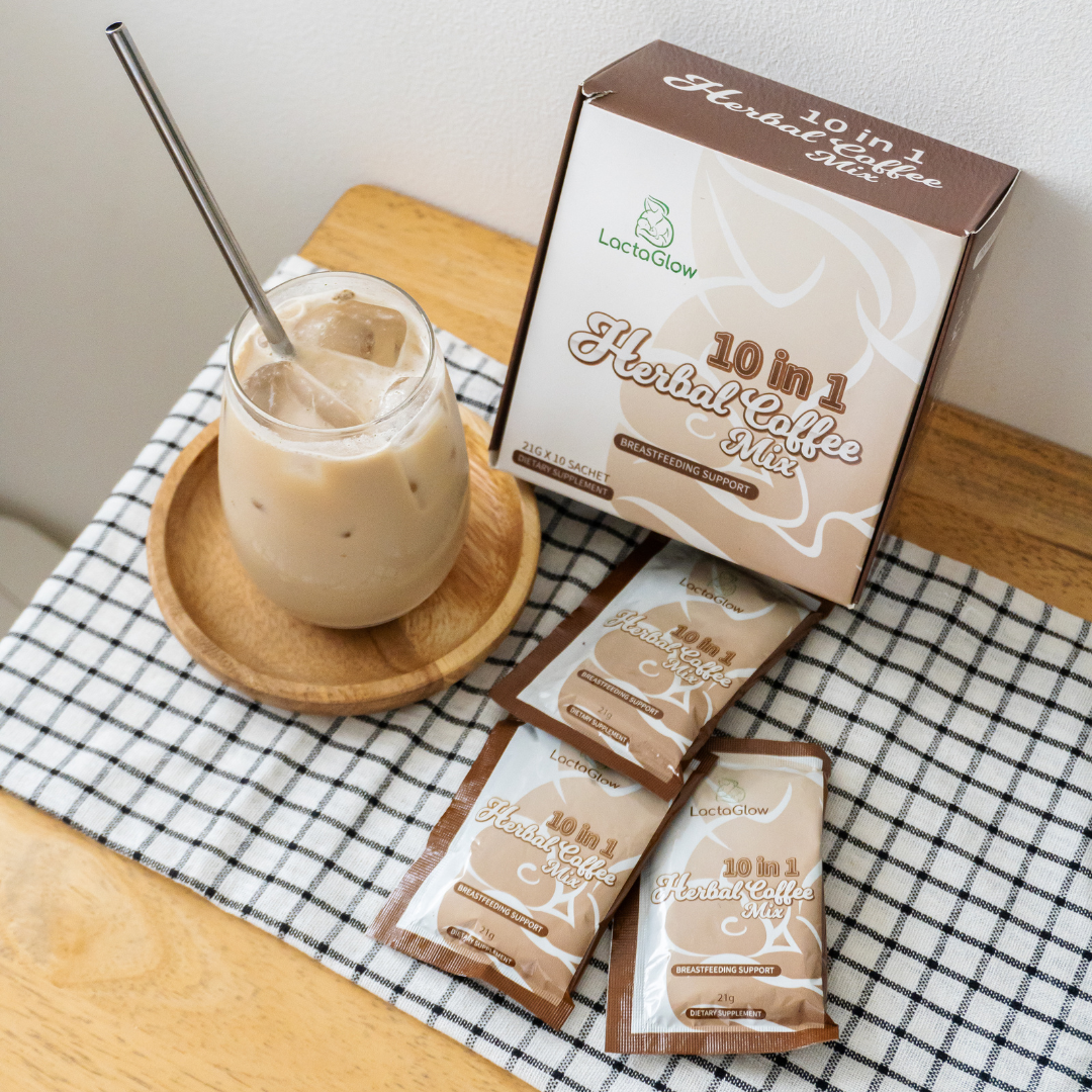 LactaGlow Lactation Coffee for Breastfeeding Moms - 1 box (10 sachet)
